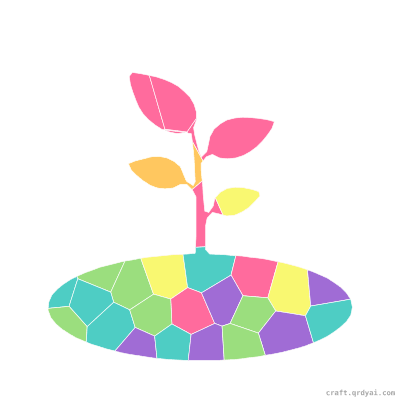 Little Seedling mosaic sticker template — finished art preview