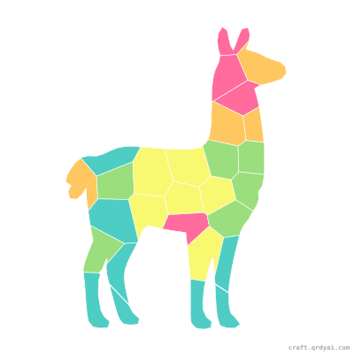 Llama mosaic sticker template — finished art preview