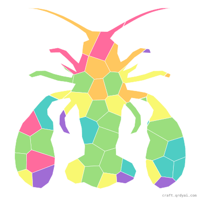 Lobster mosaic sticker template — finished art preview
