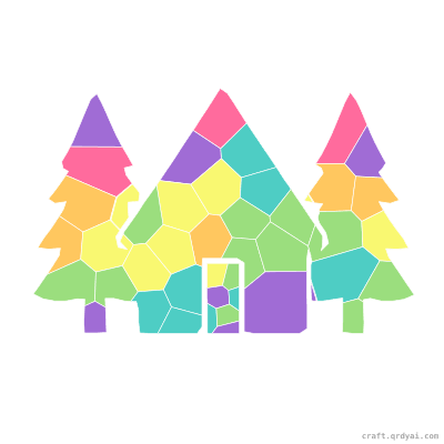 Log Cabin mosaic sticker template — finished art preview