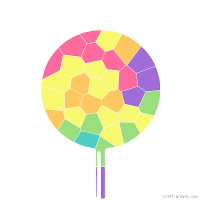 Lollipop mosaic sticker template — finished art preview