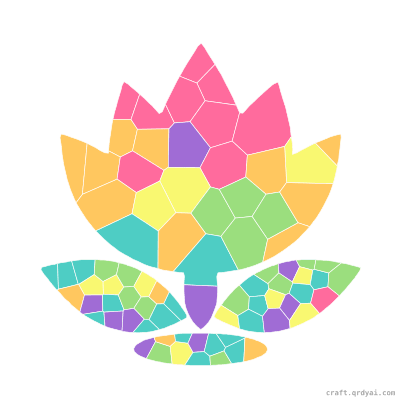 Lotus Flower mosaic sticker template — finished art preview