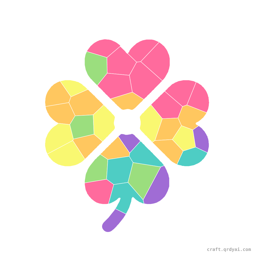 Lucky Shamrock mosaic sticker template — finished art