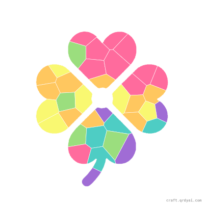 Lucky Shamrock mosaic sticker template — finished art preview