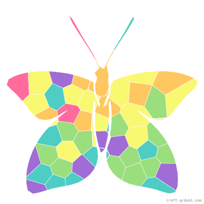 Luna Moth mosaic sticker template — finished art preview