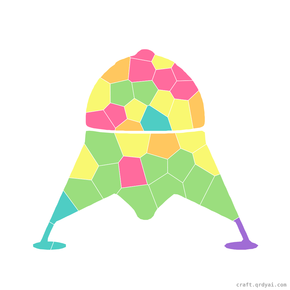 Lunar Lander mosaic sticker template — finished art
