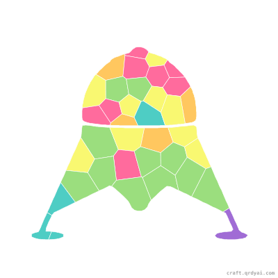 Lunar Lander mosaic sticker template — finished art preview
