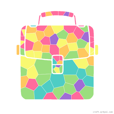 Lunchbox mosaic sticker template — finished art preview