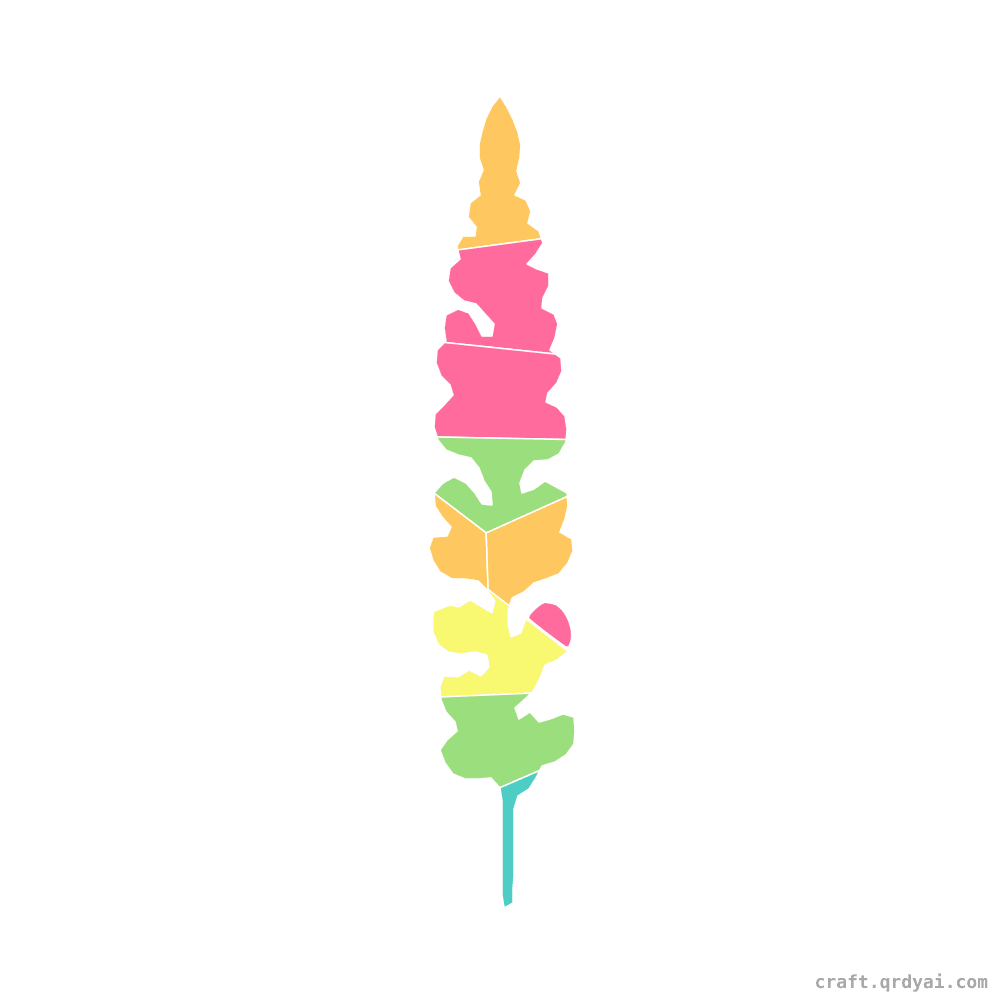 Lupine mosaic sticker template — finished art