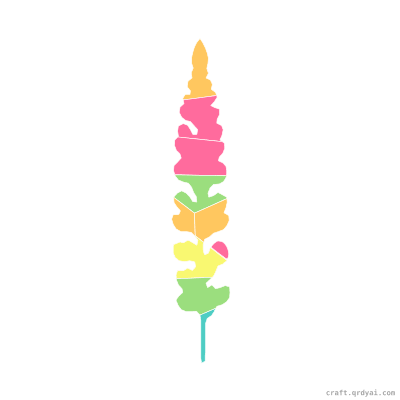 Lupine mosaic sticker template — finished art preview