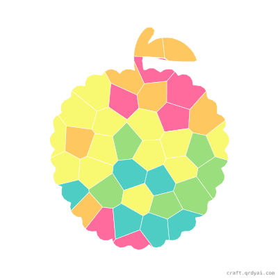 Lychee mosaic sticker template — finished art preview
