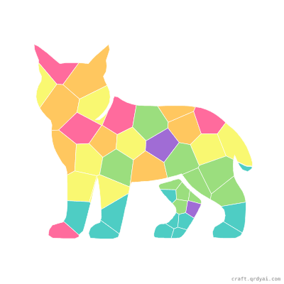 Lynx mosaic sticker template — finished art preview