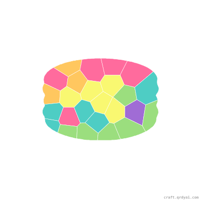 Macaron mosaic sticker template — finished art preview