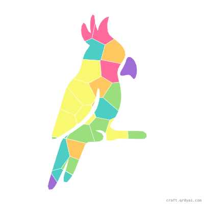 Macaw mosaic sticker template — finished art preview