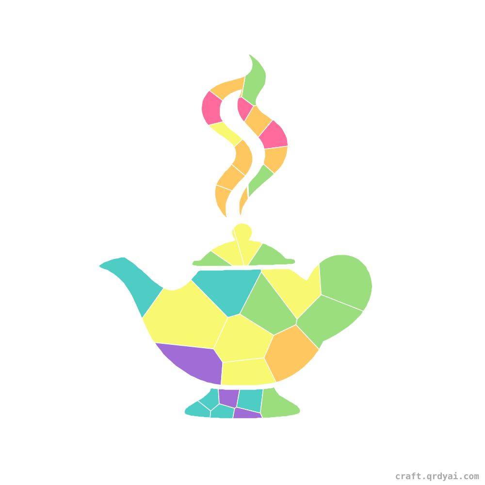 Magic Genie Lamp mosaic sticker template — finished art