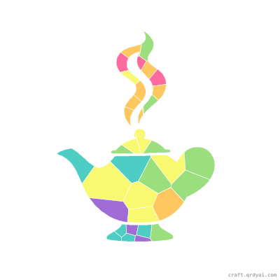 Magic Genie Lamp mosaic sticker template — finished art preview