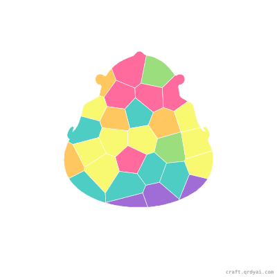 Magic Ring mosaic sticker template — finished art preview