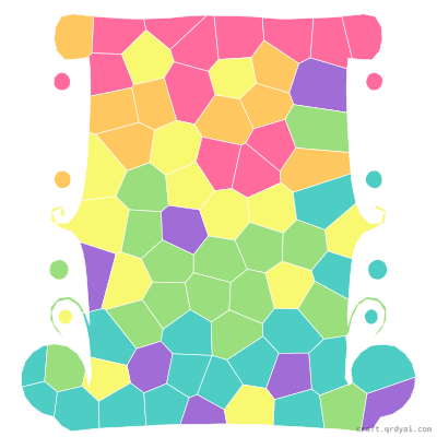 Magic Scroll mosaic sticker template — finished art preview