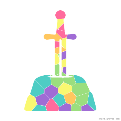 Magic Sword mosaic sticker template — finished art preview
