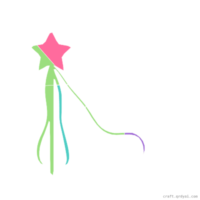 Magic Wand mosaic sticker template — finished art preview