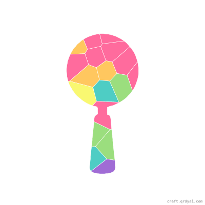 Magnifying Glass mosaic sticker template — finished art preview