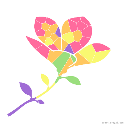 Magnolia Blossom mosaic sticker template — finished art preview