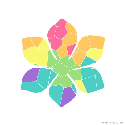 Magnolia mosaic sticker template — finished art preview
