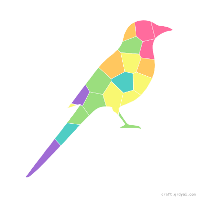 Magpie mosaic sticker template — finished art preview