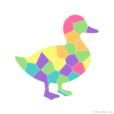 Mallard Duck mosaic sticker template — finished art preview