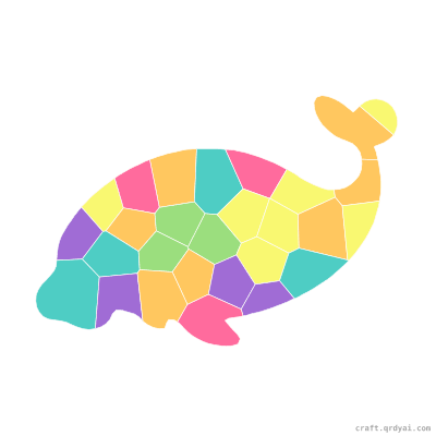 Manatee mosaic sticker template — finished art preview