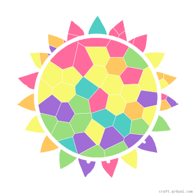 Mandala mosaic sticker template — finished art preview