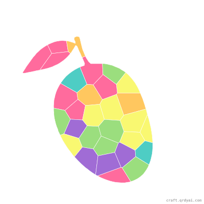 Mango mosaic sticker template — finished art preview