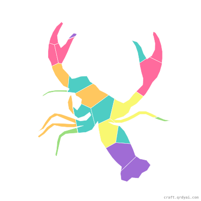 Mantis Shrimp mosaic sticker template — finished art preview