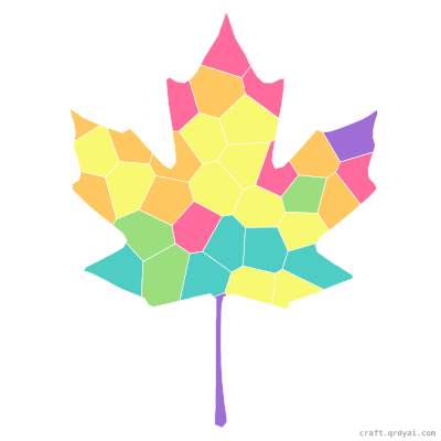 Maple Leaf mosaic sticker template — finished art preview