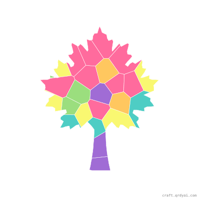 Maple Tree mosaic sticker template — finished art preview