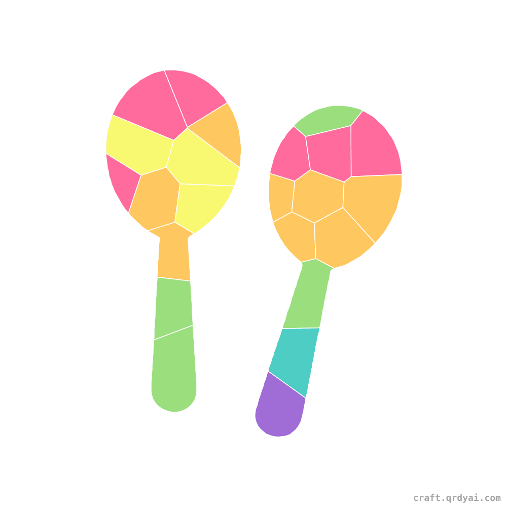 Maracas mosaic sticker template — finished art