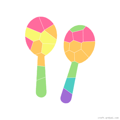 Maracas mosaic sticker template — finished art preview
