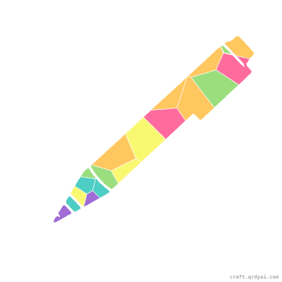 Marker Pen mosaic sticker template — finished art preview