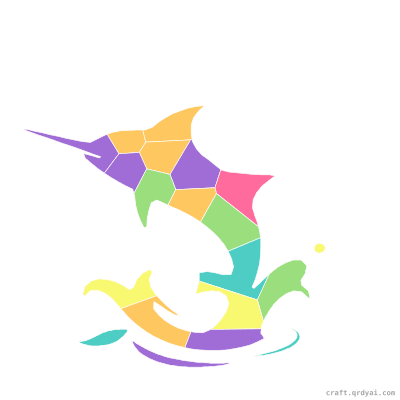 Marlin mosaic sticker template — finished art preview
