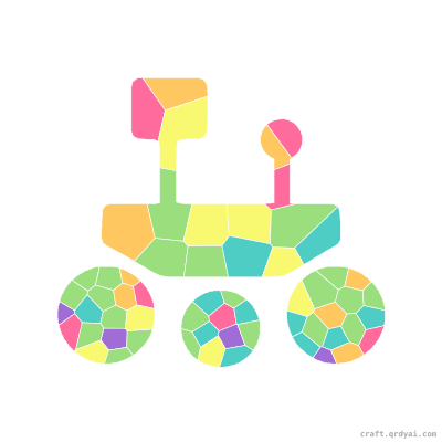 Mars Rover mosaic sticker template — finished art preview