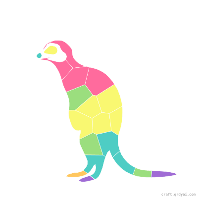 Meerkat mosaic sticker template — finished art preview