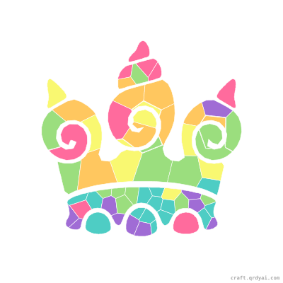 Mermaid Crown mosaic sticker template — finished art preview