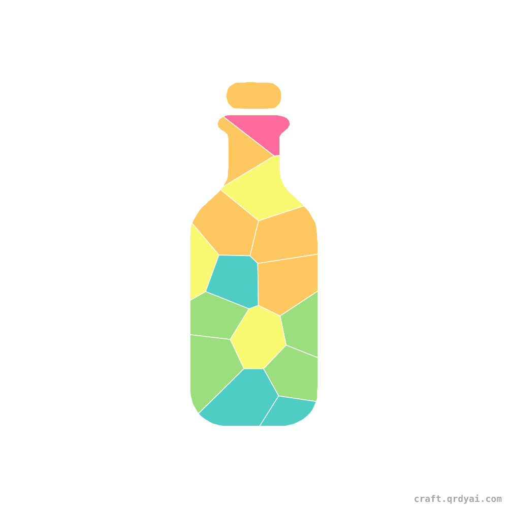 Message in a Bottle mosaic sticker template — finished art