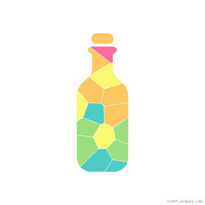 Message in a Bottle mosaic sticker template — finished art preview