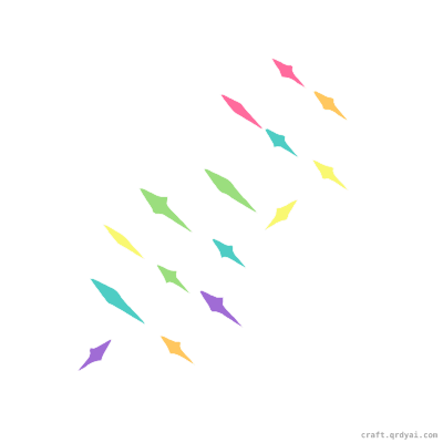 Meteor Shower mosaic sticker template — finished art preview