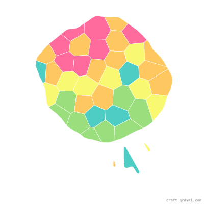 Meteorite mosaic sticker template — finished art preview