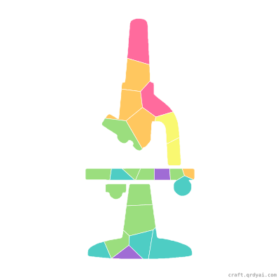 Microscope mosaic sticker template — finished art preview