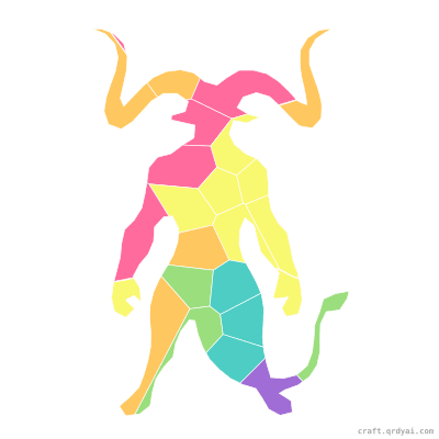 Minotaur mosaic sticker template — finished art preview