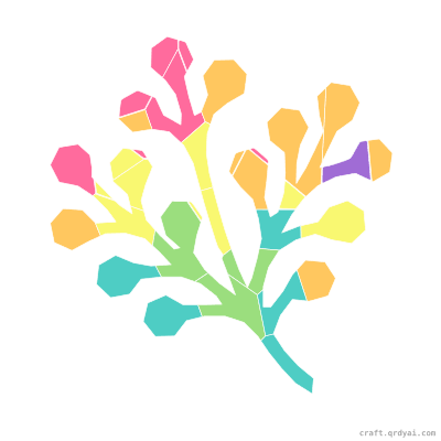 Mistletoe mosaic sticker template — finished art preview