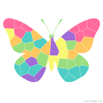 Monarch Butterfly mosaic sticker template — finished art preview